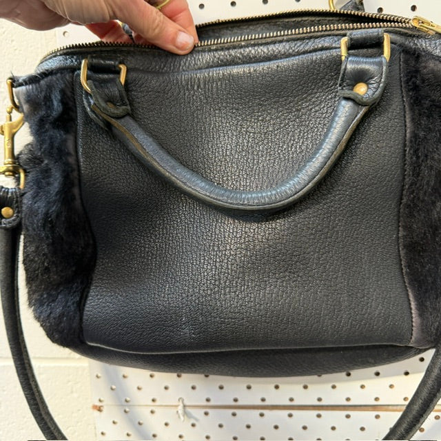DEADLY PONIES / mr panther in fur / leather bag (3922603855971284619)