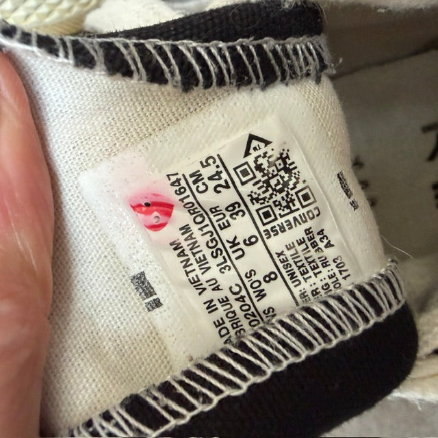 COMME DES GARCONS x CONVERSE / black high tops / 39 (3922603972116777911)