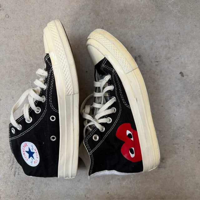 COMME DES GARCONS x CONVERSE / black high tops / 39 (3922603978721139875)
