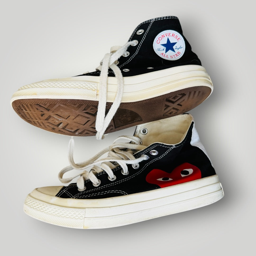 COMME DES GARCONS x CONVERSE / black high tops / 39 (3922604027600263047)