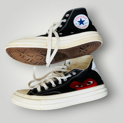 COMME DES GARCONS x CONVERSE / black high tops / 39 (3922604027600263047)
