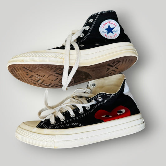 COMME DES GARCONS x CONVERSE / black high tops / 39 (3922604027600263047)