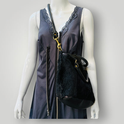 DEADLY PONIES / mr panther in fur / leather bag (3922604080225562767)