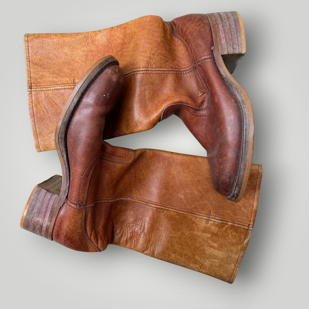vintage / rigger boots / like frye campus boots / 41 (3922604088139437828)