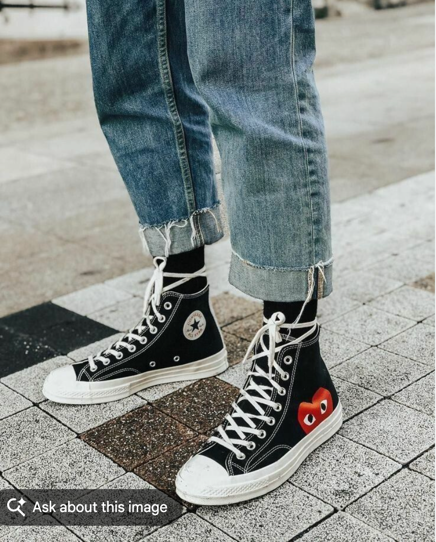 COMME DES GARCONS x CONVERSE / black high tops / 39 (3922604489919880509)
