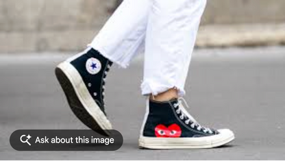 COMME DES GARCONS x CONVERSE / black high tops / 39 (3922604500269039825)