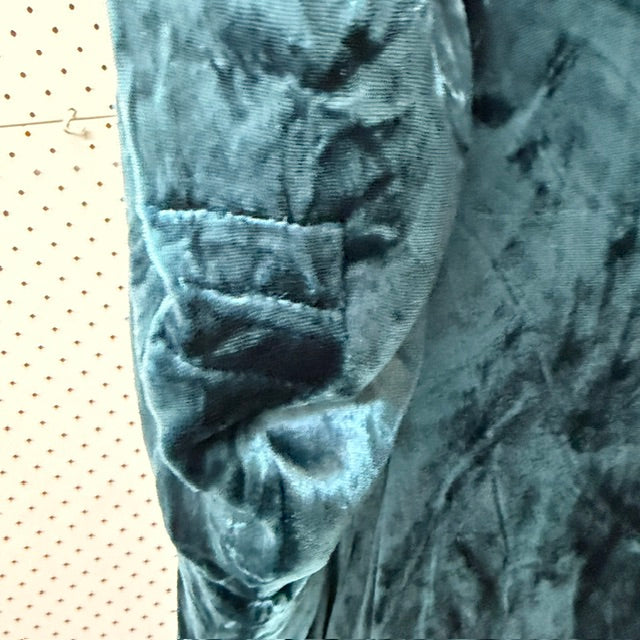 VELVET / teal crushed velvet coat / s/m (3922771881744793928)