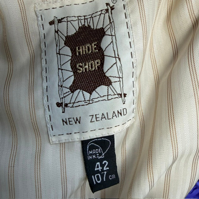 1980s vintage / HIDE SHOP / leather / brown bomber jacket / XL (3922771939805666040)