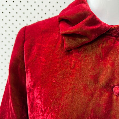 1990s nz vintage / MARILYN SAINTY / soft velvet jacket / s / made in nz (3922771978100292231)