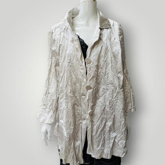 NICOLA WAITE / glossy white jacket / XL (3922772121674133875)