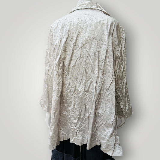 NICOLA WAITE / glossy white jacket / XL (3922772123754612492)