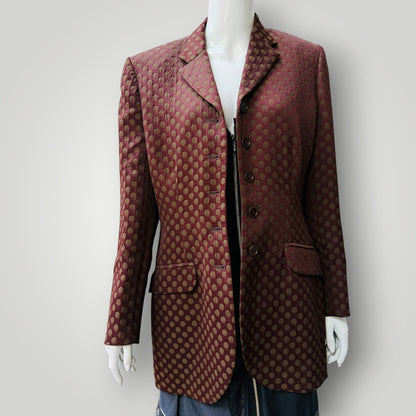 1990s vintage / ROSARIA HALL / patterned blazer / s/m / made in nz (3922772130032193103)