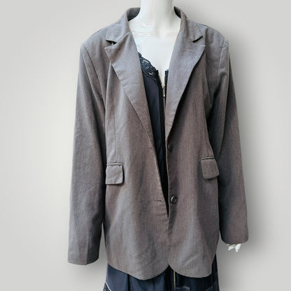 Motel / Maiwa / textured blazer in charcoal grey / m (3922772146345649386)