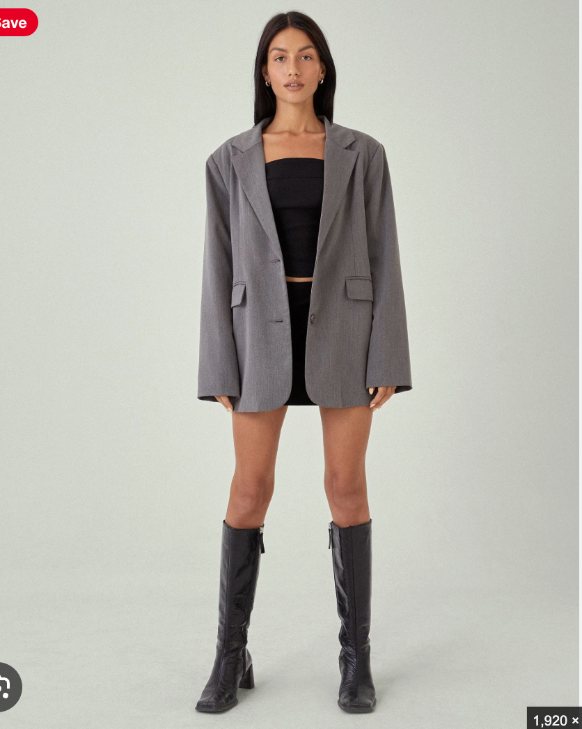 Motel / Maiwa / textured blazer in charcoal grey / m (3922776399399489533)