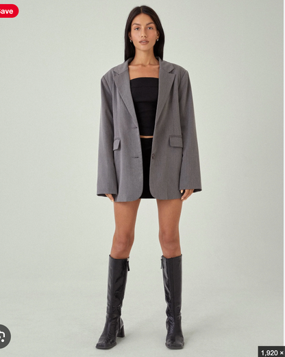 Motel / Maiwa / textured blazer in charcoal grey / m (3922776399399489533)