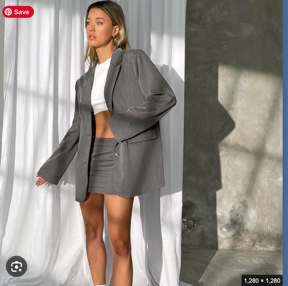 Motel / Maiwa / textured blazer in charcoal grey / m (3922776401706687282)