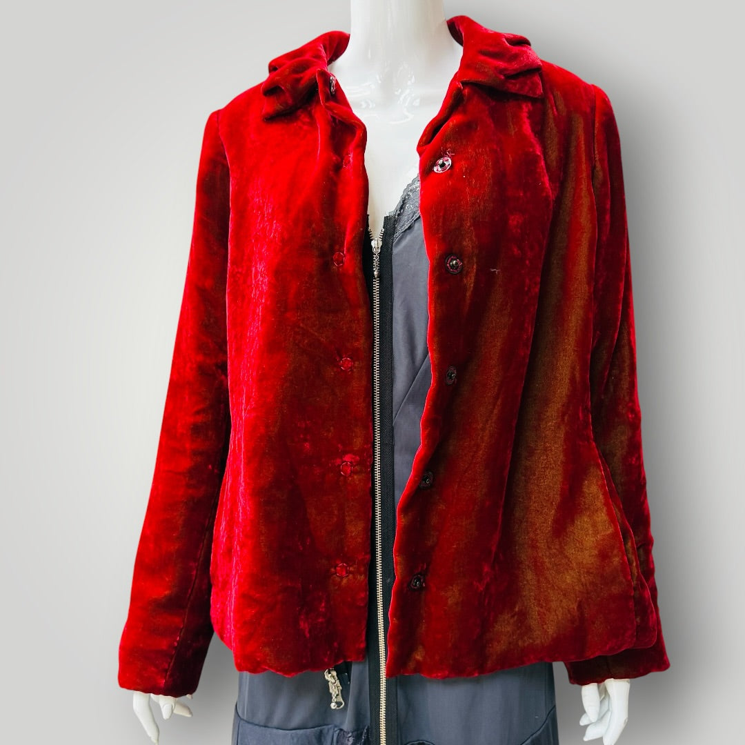 1990s nz vintage / MARILYN SAINTY / soft velvet jacket / s / made in nz (3922782605045102281)