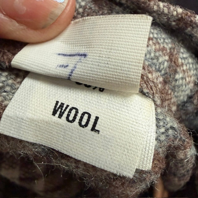 1960s vintage / tweed wool pleated skirt / s (3923127211469940127)