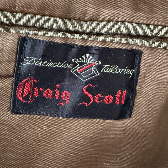 1980s vintage / CRAIG SCOTT / wool herringbone tweed blazer / L (3923127233433763642)
