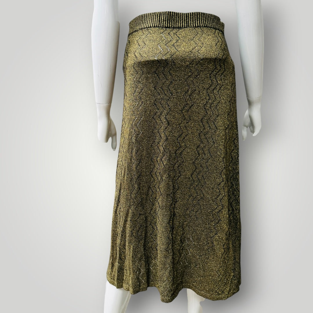LONELY / gold silk skirt / s (3923127405266070874)