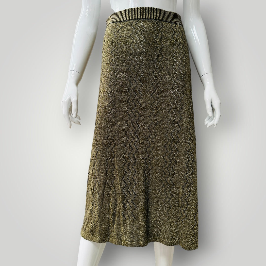 LONELY / gold silk skirt / s (3923127406900406422)