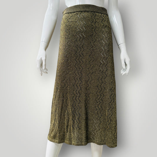 LONELY / gold silk skirt / s (3923127406900406422)