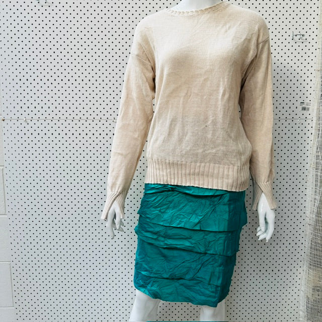 1990s vintage / KEITH MATHESON / silk skirt / s (3923222406987644176)