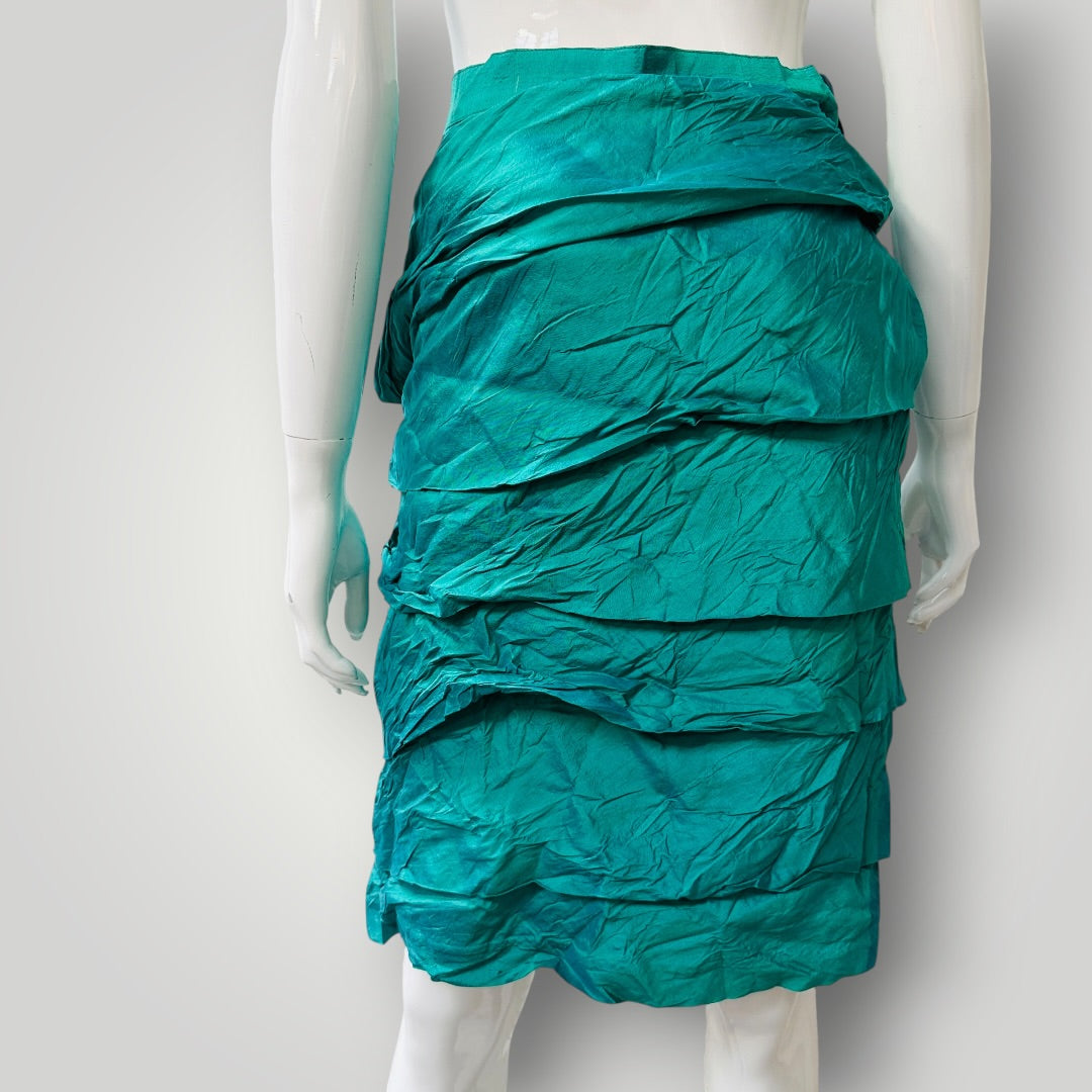 1990s vintage / KEITH MATHESON / silk skirt / s (3923222560887712116)