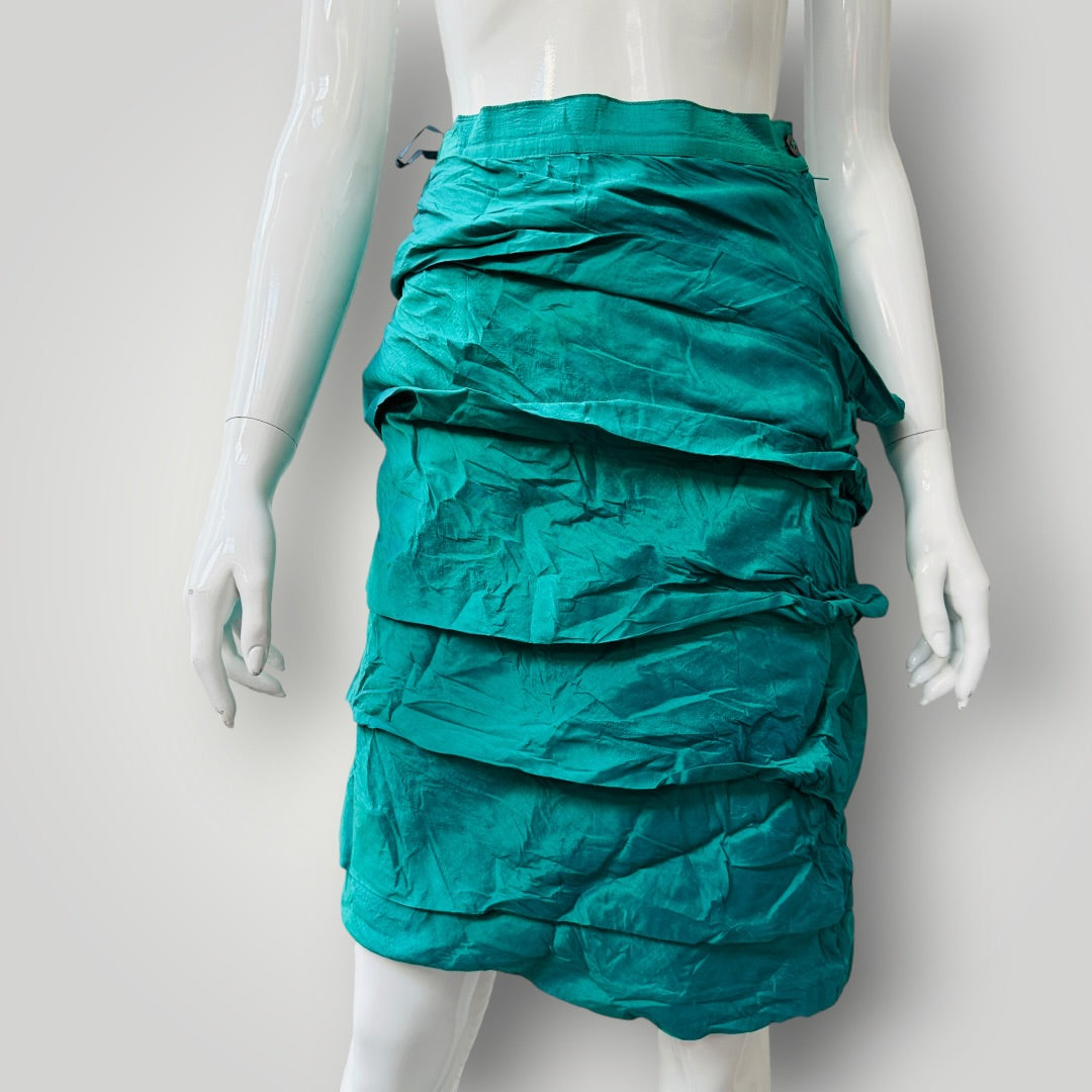 1990s vintage / KEITH MATHESON / silk skirt / s (3923222562449136054)