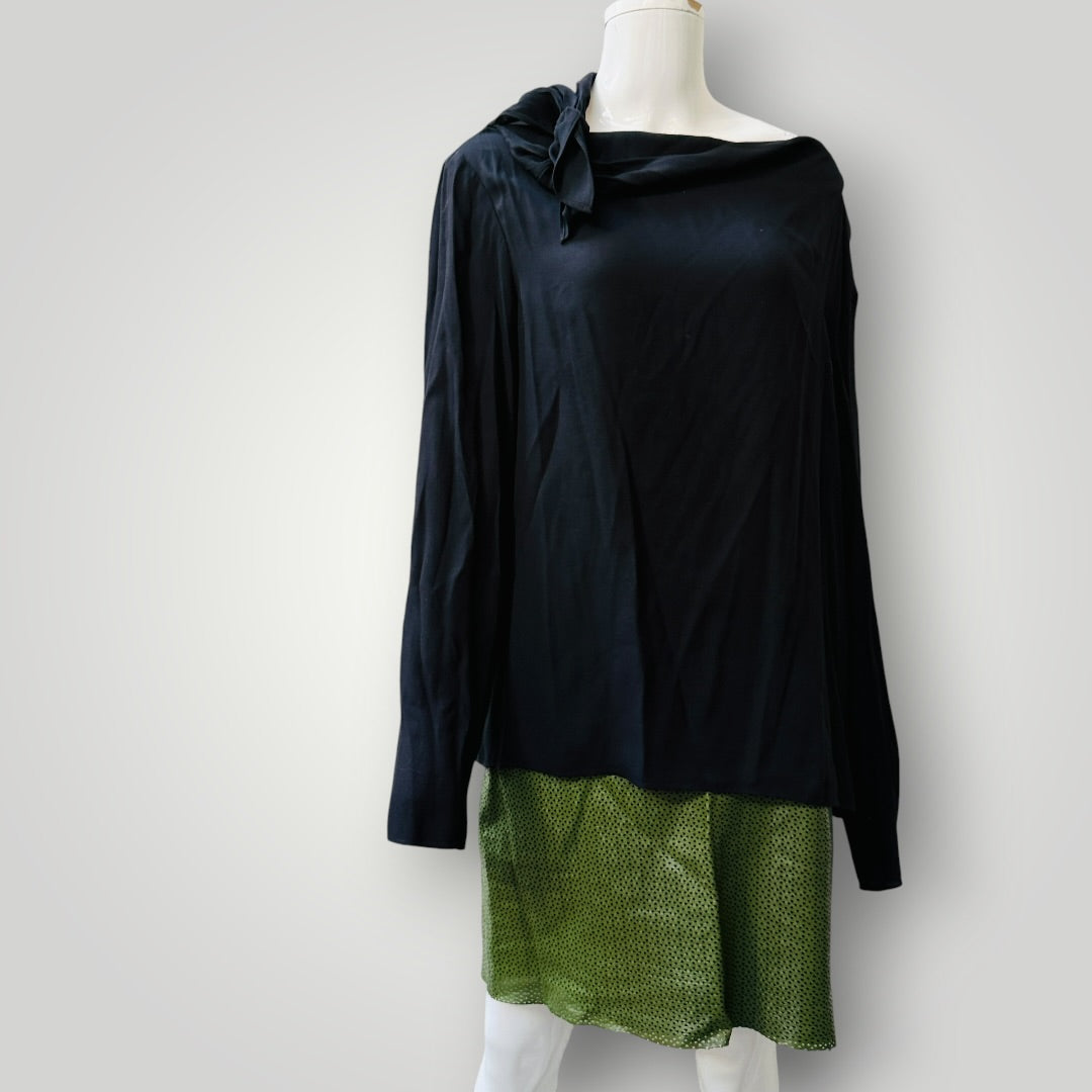 TIBI / feather Weight Eco Crepe Benedict Top / L (3923222573746363492)