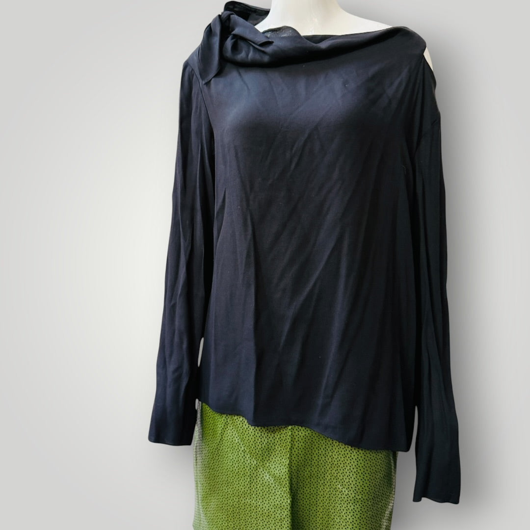 TIBI / feather Weight Eco Crepe Benedict Top / L (3923222575316259497)