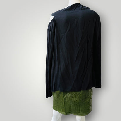 TIBI / feather Weight Eco Crepe Benedict Top / L (3923222576792235340)