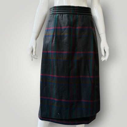 1980s nz vintage / STYLEMASTER / gaye bartlett / plaid wool skirt / s (3923222591473954921)