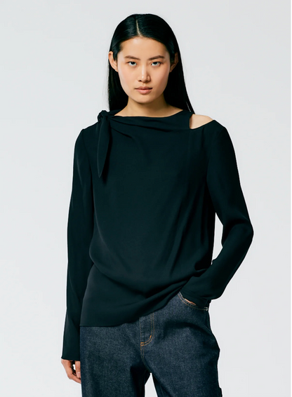 TIBI / feather Weight Eco Crepe Benedict Top / L (3923229741479761192)