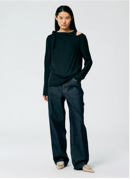TIBI / feather Weight Eco Crepe Benedict Top / L (3923229749030745812)