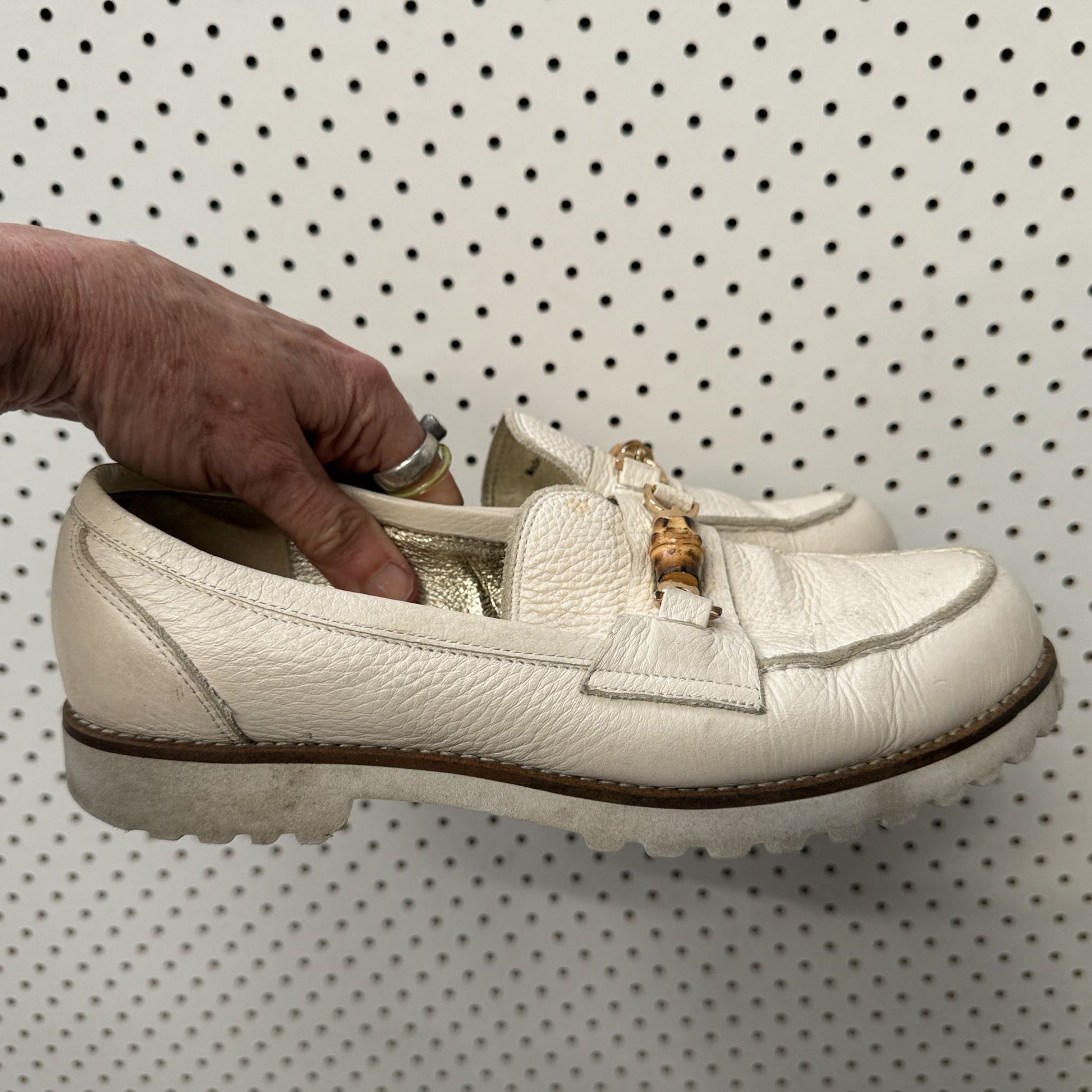 KATHRYN WILSON / flat leather loafers / cream / 38 (3923332928026581377)