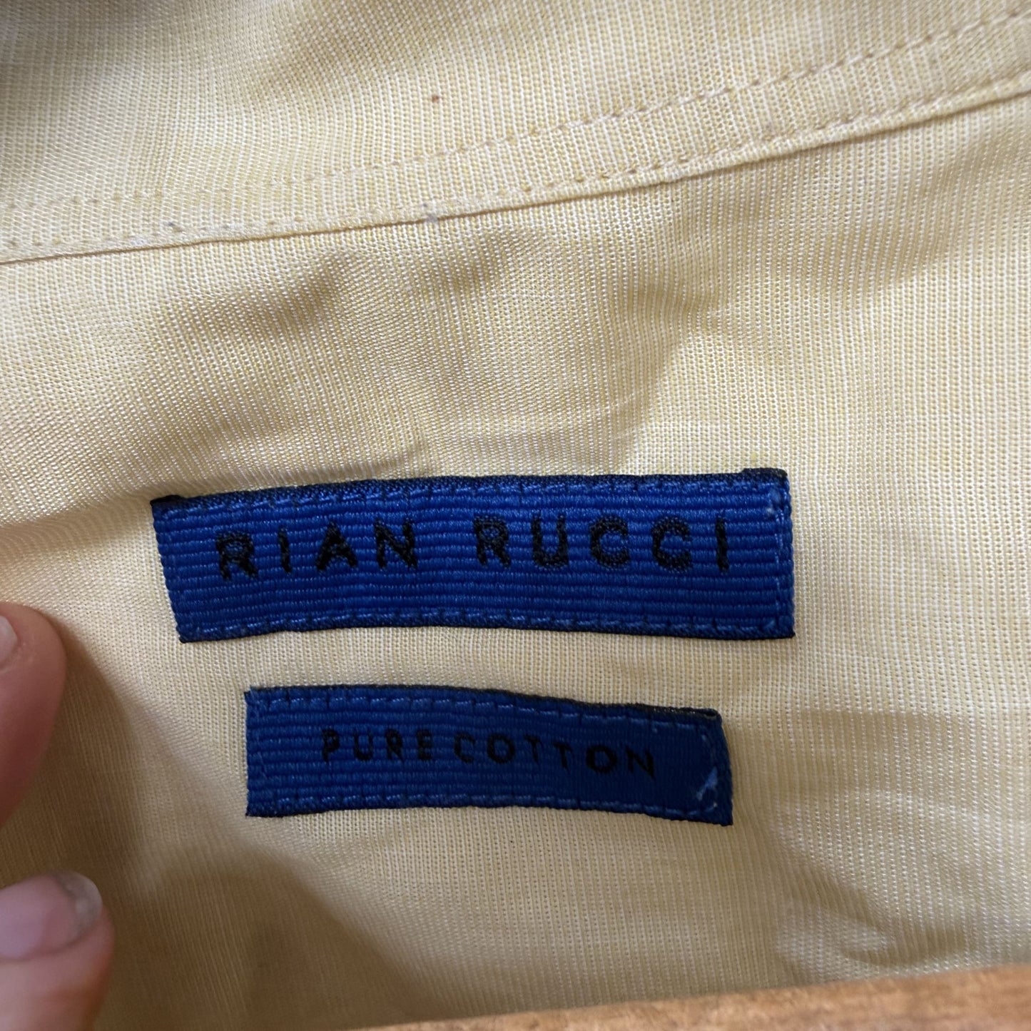 1990s vintage / RIAN RUCCI / yellow cotton button down shirt / L (3923333040040869360)