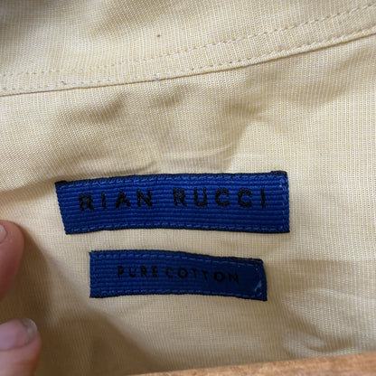 1990s vintage / RIAN RUCCI / yellow cotton button down shirt / L (3923333040040869360)