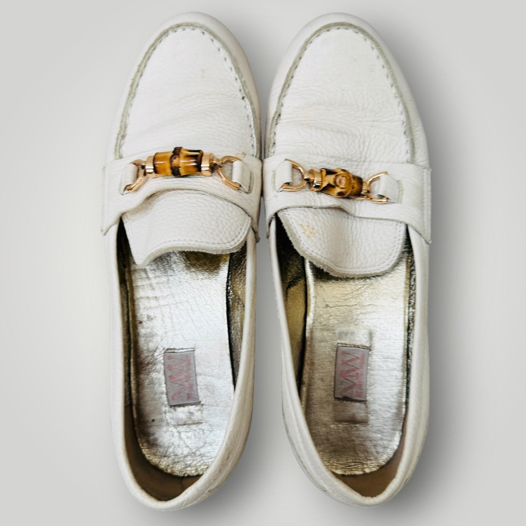 KATHRYN WILSON / flat leather loafers / cream / 38 (3923333208698734986)