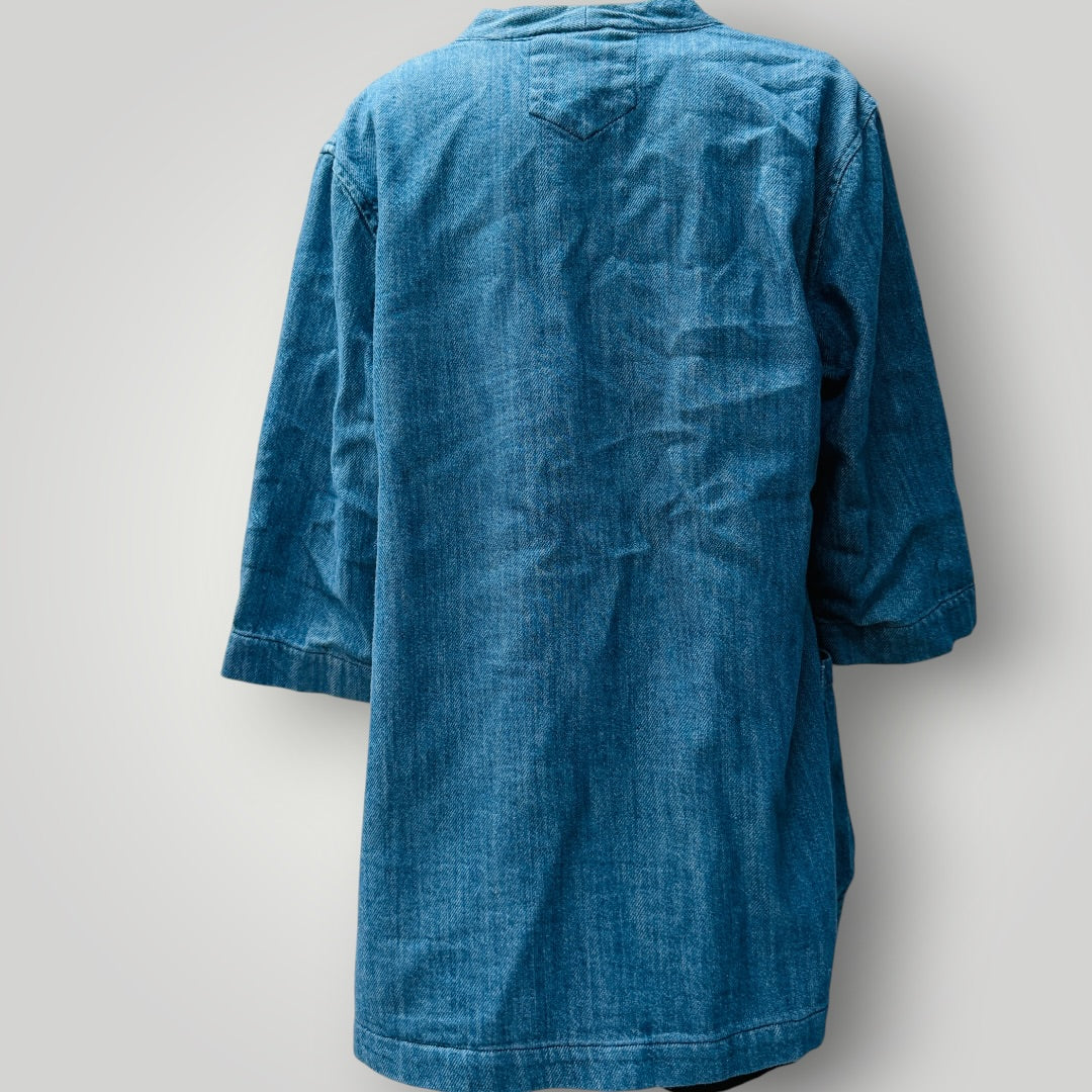 SEASALT CORNWALL / Capstone Jacket / Blue Denim Button Front Chore Coat / 12 (3923740329161944733)