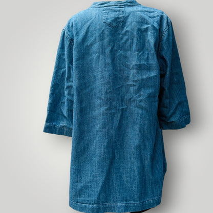 SEASALT CORNWALL / Capstone Jacket / Blue Denim Button Front Chore Coat / 12 (3923740329161944733)