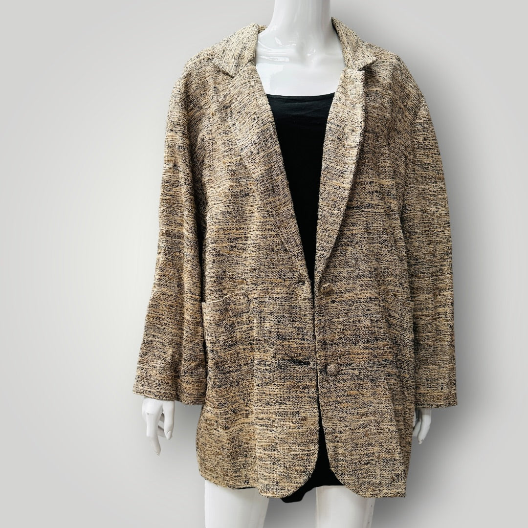 1990s nz vintagge / ONJAE / tweed linen blazer / L / made in nz (3923740343466945337)