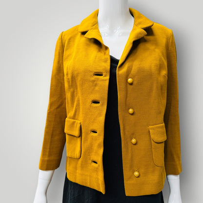 1960s vintage / CANTWELL / mustard wool jacket / s (3923740346964317504)
