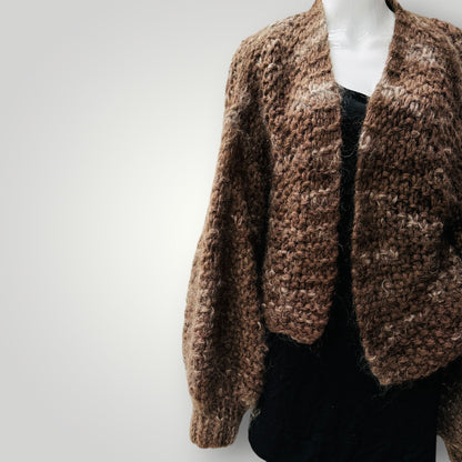 GIANNA MOLINARO / chunky knit alpaca balloon sleeve cardigan / L (3923740355581369580)