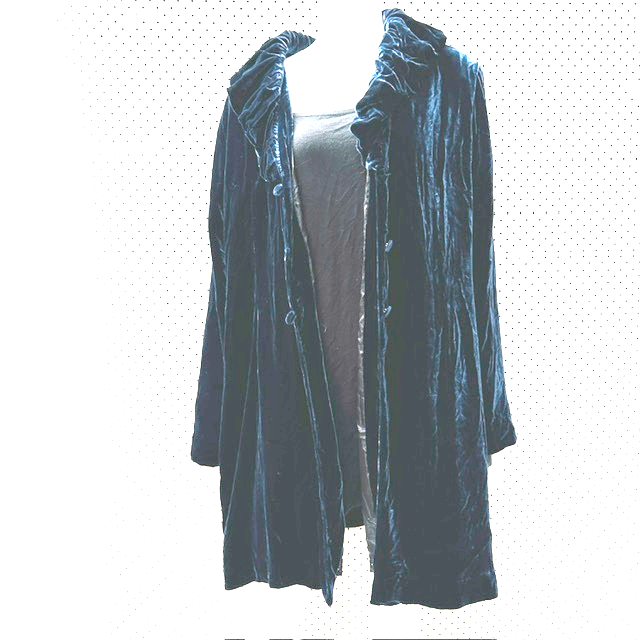 VERGE / 'odette' coat in navy silk velvet / XL (3923743451506407882)