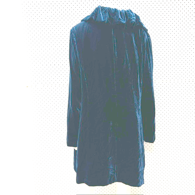 VERGE / 'odette' coat in navy silk velvet / XL (3923743494285893250)