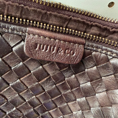 JUJU + CO / Basque slouchy cross body bag in woven leather (3923827302127974109)