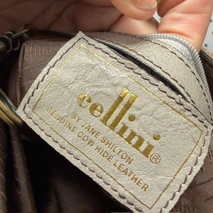 y2k vintage / Cellini by Jane Shilton / cream leather cross body bag (3923827319689945099)