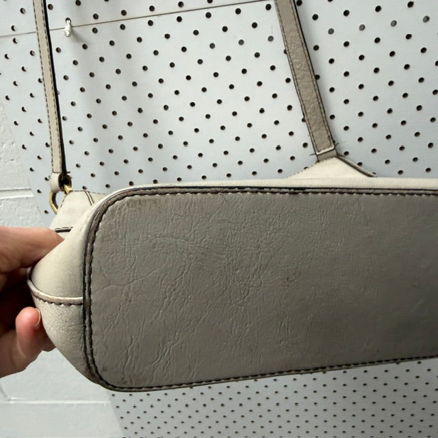 y2k vintage / Cellini by Jane Shilton / cream leather cross body bag (3923827323228258956)