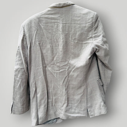 REMBRANDT / silk wool tailored blazer in grey gen plaid / m (3923827483147227915)